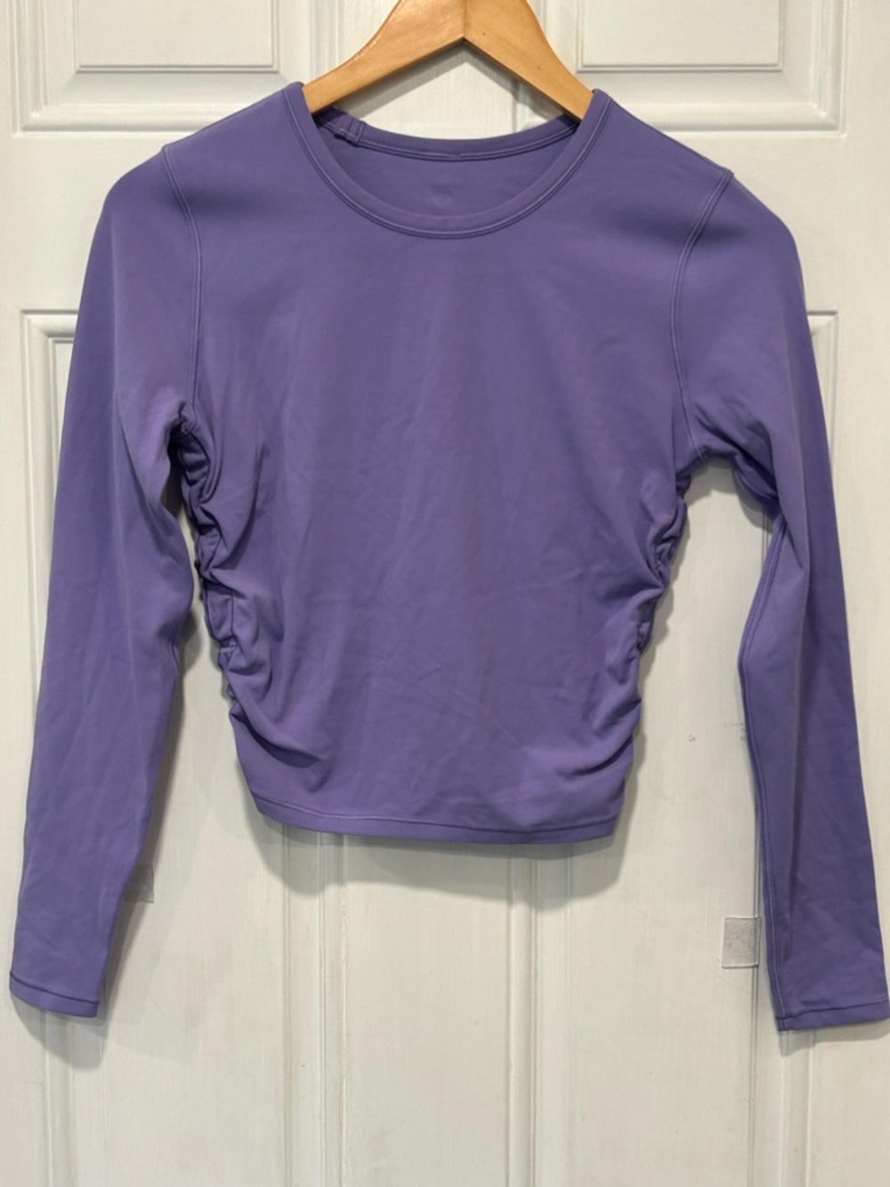 Lululemon All It Takes Long Sleeve Athletic Shirt Nulu Dark Lavender Ruched Side
